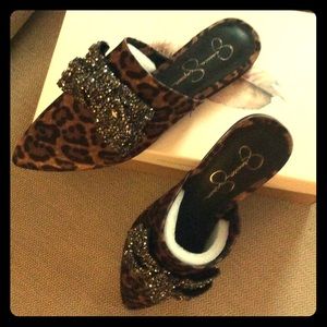 NIB Beautiful leopard mules